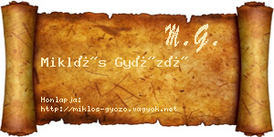 Miklós Győző névjegykártya